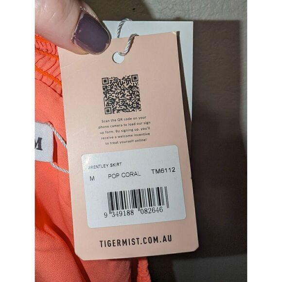 Tiger Mist Women's Brentley Skirt Pop Coral Medium NWT - Picture 4 of 10